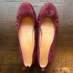J.Crew Maroon Anya Suede Ballet Flats